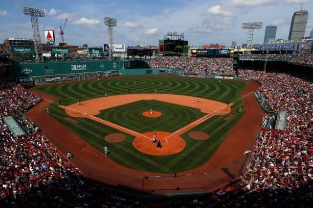 General view of the game between the Boston Red Sox and the New York Yankees at Fenway Park on June 27, 2021 in Boston, Massachusetts.