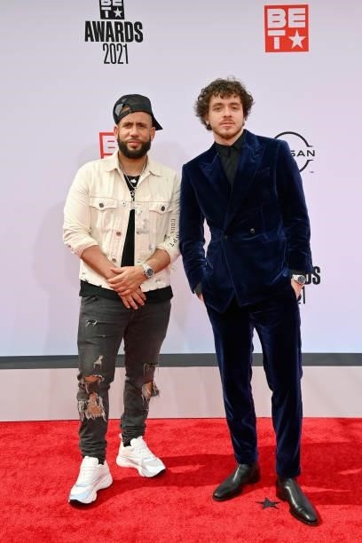 Drama and Jack Harlow attend the BET Awards 2021 at Microsoft Theater on June 27, 2021 in Los Angeles, California.