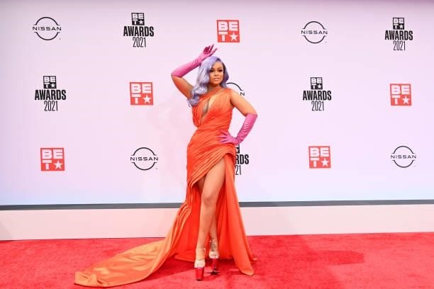 Latto attends the BET Awards 2021 at Microsoft Theater on June 27, 2021 in Los Angeles, California.