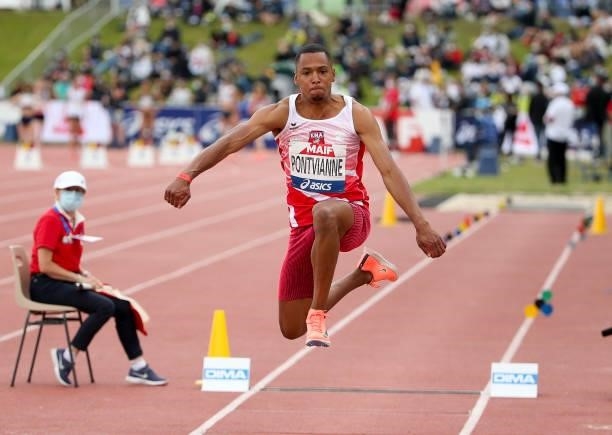 Jean-Marc Pontvianne wins the triple jump final during day 2 of the 2021 French Athletics Championships at Stade Josette et Roger Mikulak on June 26,...