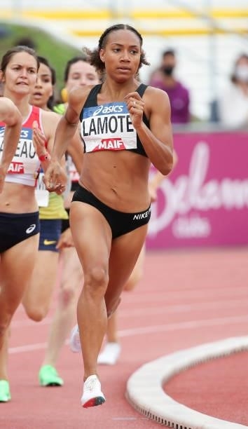 Renelle Lamote during day 2 of the 2021 French Athletics Championships at Stade Josette et Roger Mikulak on June 26, 2021 in Angers, France.