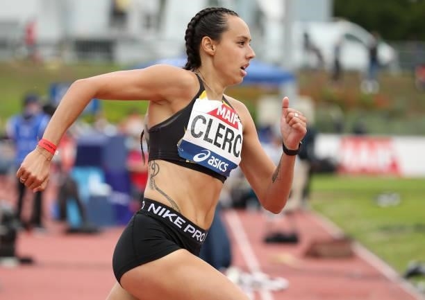 Farah Clerc during day 2 of the 2021 French Athletics Championships at Stade Josette et Roger Mikulak on June 26, 2021 in Angers, France.