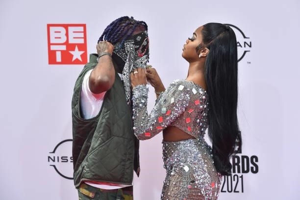 Lil Uzi Vert and JT of the group City Girls attends the 2021 BET Awards at the Microsoft Theater on June 27, 2021 in Los Angeles, California.