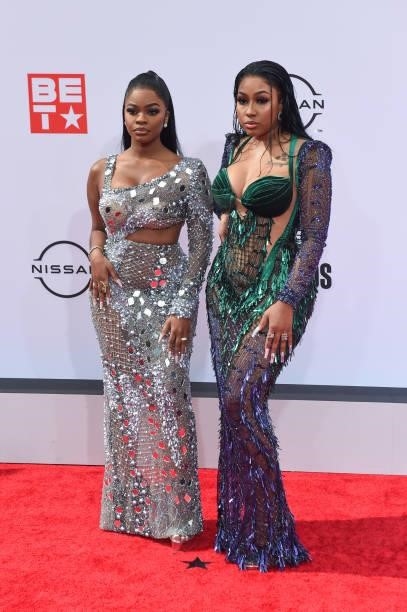 Recording artist JT and Yung Miami of the group City Girls attend the 2021 BET Awards at the Microsoft Theater on June 27, 2021 in Los Angeles,...