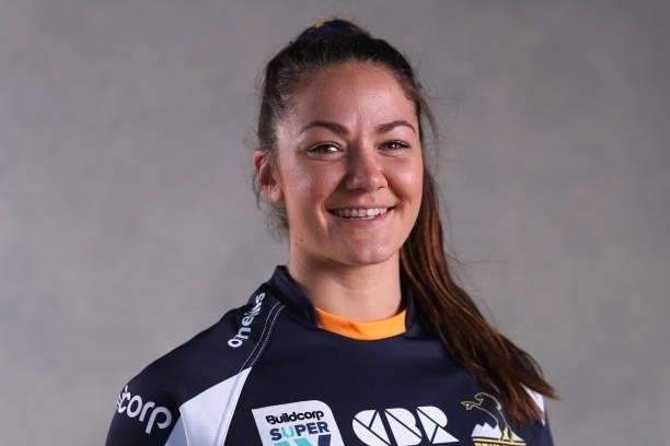 Super W Captain Michaela Leonard of the Brumbies poses for a portrait during the 2021 Super W Captain's media call on June 28, 2021 in Coffs Harbour,...