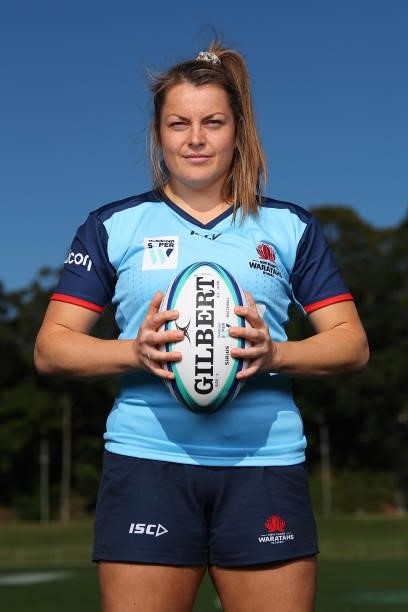 Super W Captain Grace Hamilton of the Waratahs poses for a portrait during the 2021 Super W Captain's media call on June 28, 2021 in Coffs Harbour,...