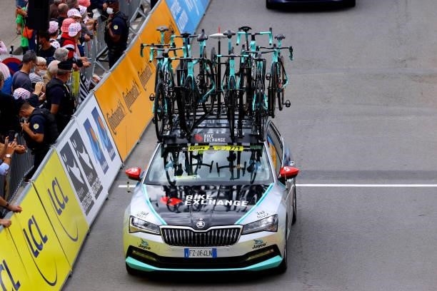 Car of Team BikeExchange at start city during the 108th Tour de France 2021, Stage 3 a 182,9km stage from Lorient to Pontivy / @LeTour / #TDF2021 /...