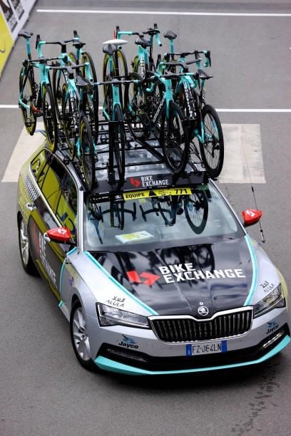 Car of Team BikeExchange at start city during the 108th Tour de France 2021, Stage 3 a 182,9km stage from Lorient to Pontivy / @LeTour / #TDF2021 /...