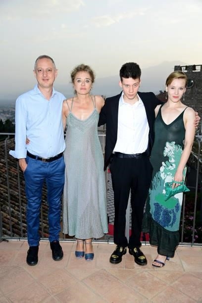 Claudio Cupellini, Valeria Golino, Leon de la Vallée and Maria Roveran attends the 67th Taormina Film Fest on June 28, 2021 in Taormina, Italy.