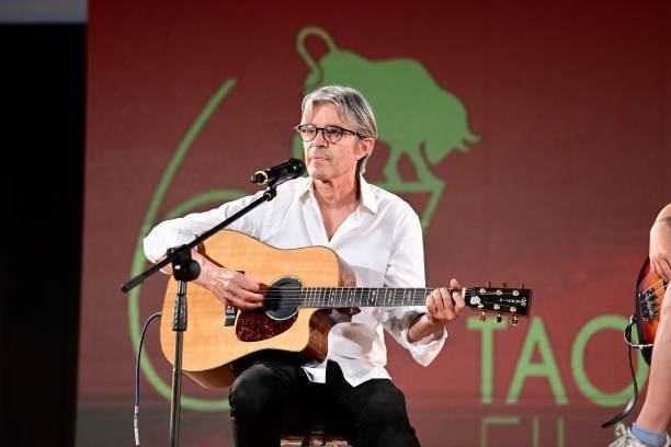 Luca Madonia performs on stage during the 67th Taormina Film Fest on June 28, 2021 in Taormina, Italy.