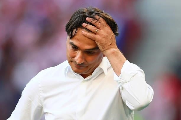 Zlatko Dalic, Head Coach of Croatia reacts during the UEFA Euro 2020 Championship Round of 16 match between Croatia and Spain at Parken Stadium on...