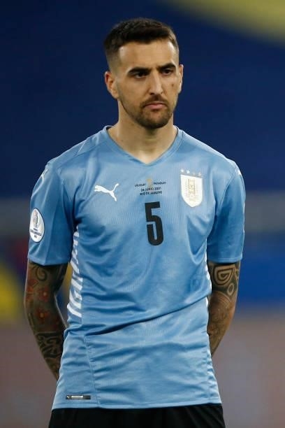Matias Vecino of Uruguay looks on before a group A match between Uruguay and Paraguay as part of Conmebol Copa America Brazil 2021 at Estadio...