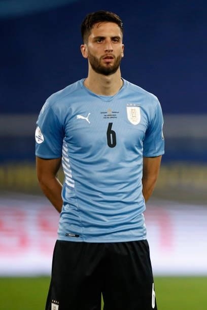 Rodrigo Bentancur of Uruguay looks on before a group A match between Uruguay and Paraguay as part of Conmebol Copa America Brazil 2021 at Estadio...