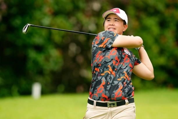 Sattaya of Thailand hits her tee shot on the 3rd hole during the first round of the Sky Ladies ABC Cup at the ABC Golf Club on June 29, 2021 in Kato,...