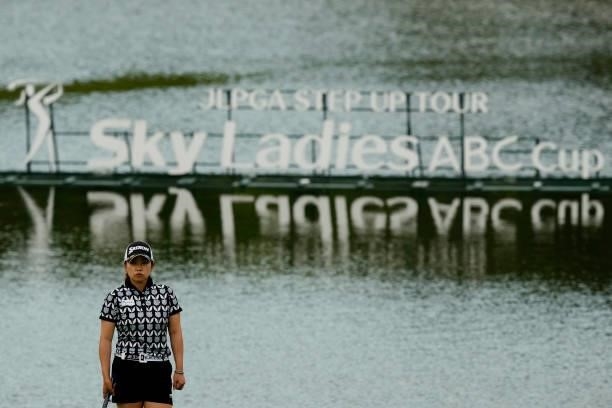 Kaori Aoyama of Japan stands on the 18th green during the first round of the Sky Ladies ABC Cup at the ABC Golf Club on June 29, 2021 in Kato, Hyogo,...