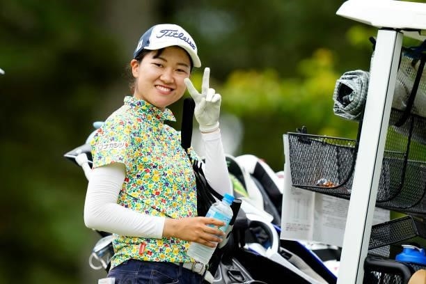 Ayano Nitta of Japan poses for a photo on the 15th hole during the first round of the Sky Ladies ABC Cup at the ABC Golf Club on June 29, 2021 in...