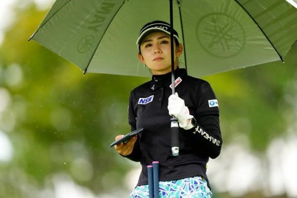 Aya Ezawa of Japan looks on during the first round of the Sky Ladies ABC Cup at the ABC Golf Club on June 29, 2021 in Kato, Hyogo, Japan.