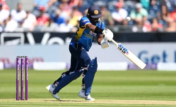 Kusal Perera of Sri Lanka is hit by a ball from Sam Curran of England during the 1st One Day International between England and Sri Lanka at Emirates...