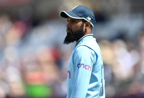 Adil Rashid of England during the 1st One Day International between England and Sri Lanka at Emirates Riverside on June 29, 2021 in...