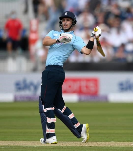 Liam Livingstone of England bats during the 1st One Day International between England and Sri Lanka at Emirates Riverside on June 29, 2021 in...