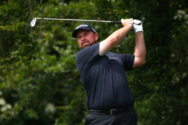 Shane Lowry of Ireland in action during a practice day prior to The Dubai Duty Free Irish Open at Mount Juliet Golf Club on June 29, 2021 in...