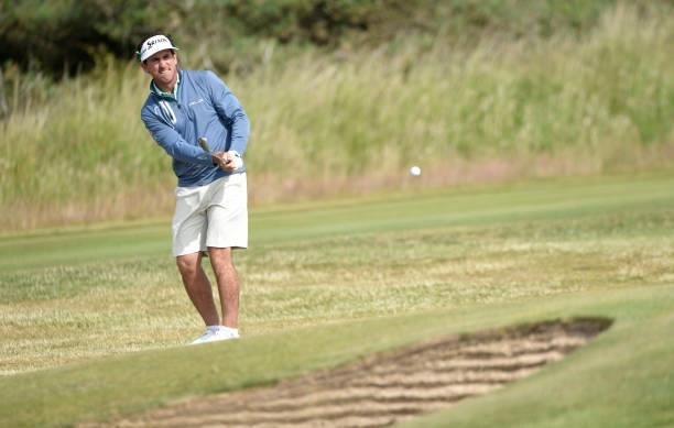 Gonzalo Fernández-Castaño of Spain chips onto the 6th green during Final Qualifying for the 149th Open at St Annes Old Links Golf Club on June 29,...