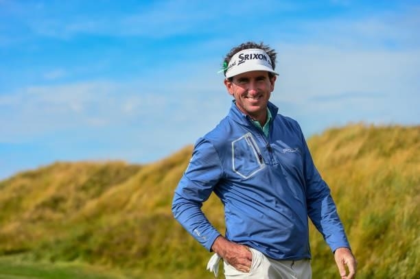 Gonzalo Fernández-Castaño of Spain on the 18th hole during Final Qualifying for the 149th Open at St Annes Old Links Golf Club on June 29, 2021 in...