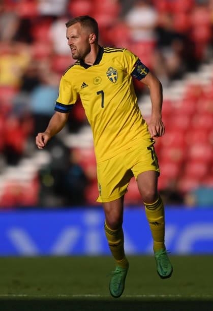 Sweden player Sebastian Larsson in action during the UEFA Euro 2020 Championship Round of 16 match between Sweden and Ukraine at Hampden Park on June...