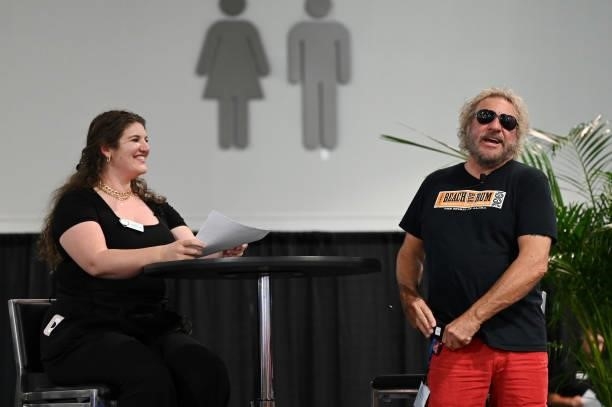 Bar & Restaurant at Questex Editorial & Content Director Sarah Engstrand and Santo Tequila Co-Founder Sammy Hagar speak during Day 2 of the 35th...