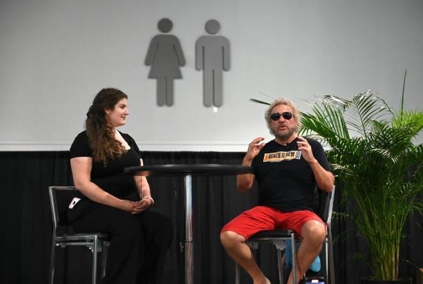 Bar & Restaurant at Questex Editorial & Content Director Sarah Engstrand and Sammy Hagar speak during Day 2 of the 35th Annual Nightclub & Bar Show...