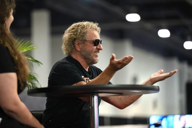 Santo Tequila Co-Founder Sammy Hagar speaks during Day 2 of the 35th Annual Nightclub & Bar Show and World Tea Expo at the Las Vegas Convention...