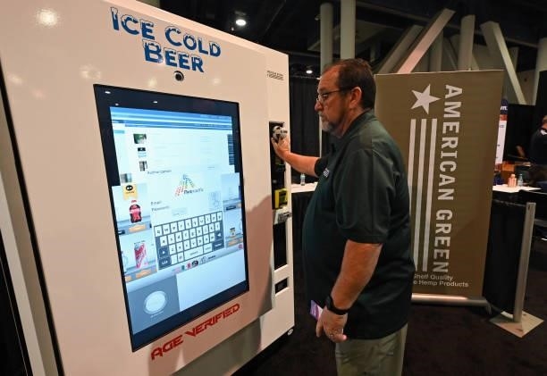 Guest is seen during Day 2 of the 35th Annual Nightclub & Bar Show and World Tea Expo at the Las Vegas Convention Center on June 29, 2021 in Las...