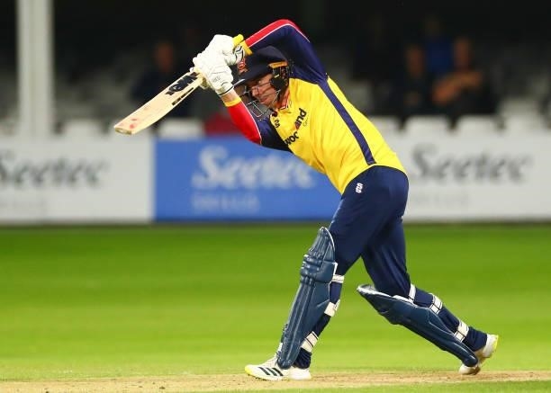 Dan Lawrence of Essex Eagles bats during the Vitality T20 Blast match between Essex Eagles and Somerset CCC at Cloudfm County Ground on June 29, 2021...