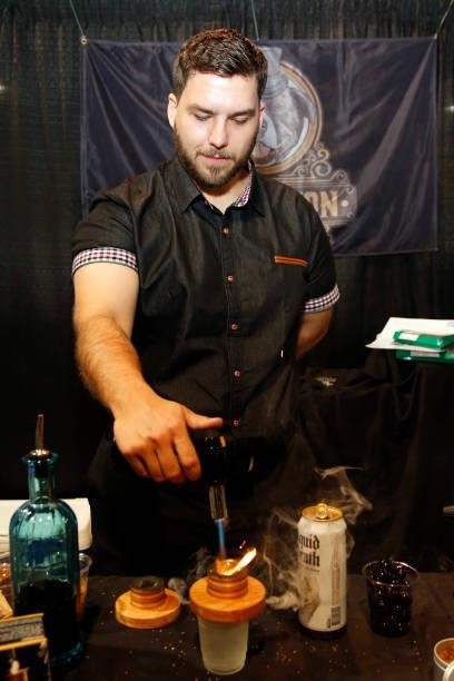 Middleton Mixology Owner James Middleton is seen during Day 2 of the 35th Annual Nightclub & Bar Show and World Tea Expo at the Las Vegas Convention...