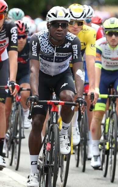 Nicholas Dlamini of South Africa and Team Qhubeka-Nexthash during stage 4 of the 108th Tour de France 2021, a stage of 150 km from Redon to Fougeres...