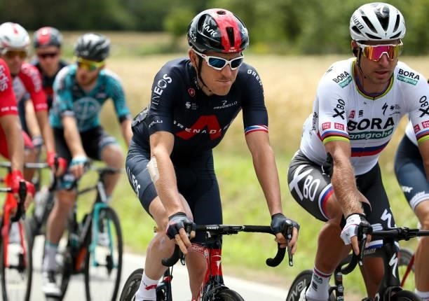Geraint Thomas of Great Britain and INEOS Grenadiers during stage 4 of the 108th Tour de France 2021, a stage of 150 km from Redon to Fougeres /...