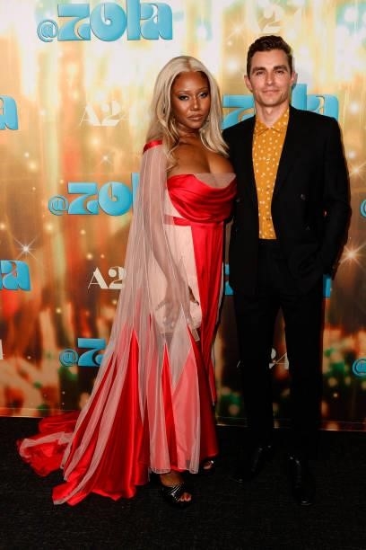 AZiah King and Dave Franco attend the Los Angeles Special Screening Of "Zola