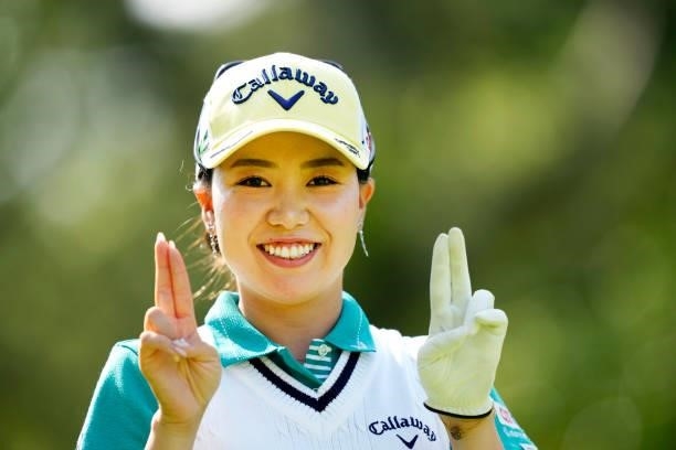 Kana Taneda of Japan poses on the 2nd hole during the second round of the Sky Ladies ABC Cup at the ABC Golf Club on June 30, 2021 in Kato, Hyogo,...