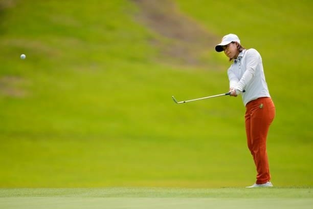Kaori Toki of Japan chips onto the 2nd green during the second round of the Sky Ladies ABC Cup at the ABC Golf Club on June 30, 2021 in Kato, Hyogo,...