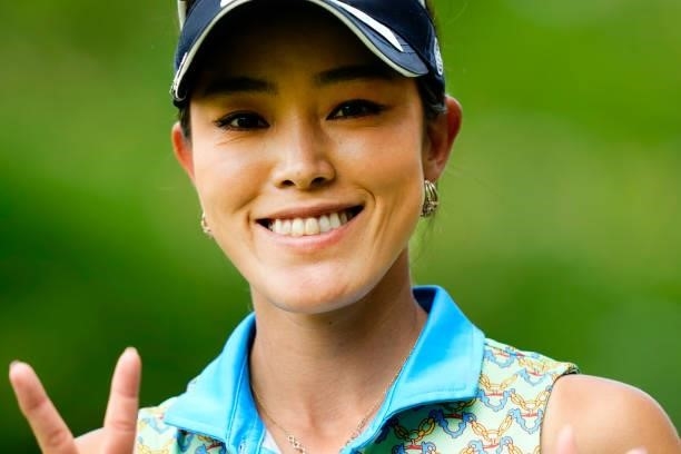 Honey Kamata of Japan poses on the 3rd hole during the second round of the Sky Ladies ABC Cup at the ABC Golf Club on June 30, 2021 in Kato, Hyogo,...