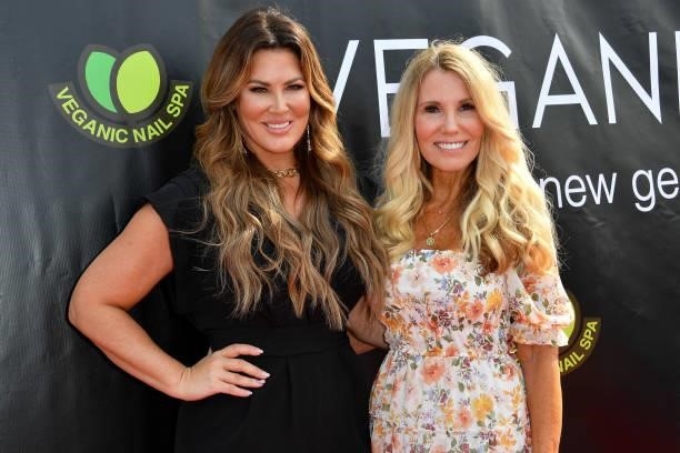 Emily Moore Simpson and Diana McBride attend the Grand Opening of Veganic Nail Spa on June 29, 2021 in Costa Mesa, California.