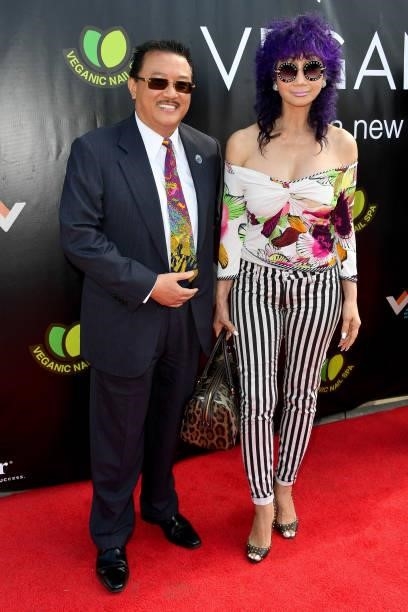Patrick Phat Bui and Mai Luong attend a Grand Opening of Veganic Nail Spa at Veganic Nail Spa on June 29, 2021 in Costa Mesa, California.