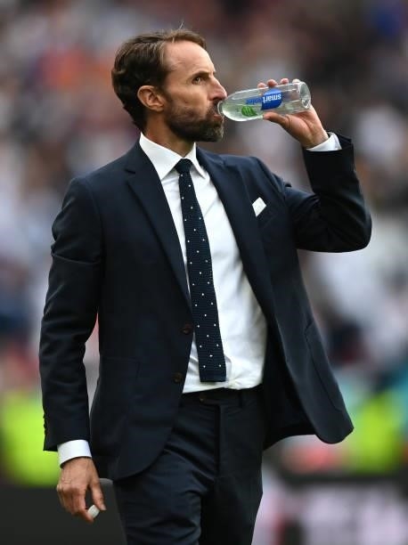 England Head Coach Gareth Southgate during the UEFA Euro 2020 Championship Round of 16 match between England and Germany at Wembley Stadium on June...