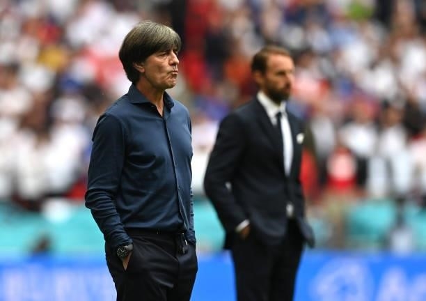 Germany Head Coach Joachim Loew looks on during the UEFA Euro 2020 Championship Round of 16 match between England and Germany at Wembley Stadium on...