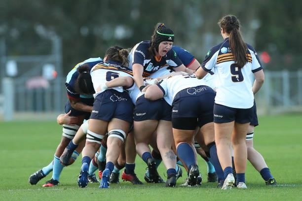 Michaela Leonard of the Brumbies in action during the round three Super W match between the NSW Waratahs and the ACT Brumbies at Coffs Harbour...