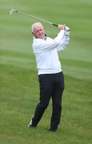 Gerry McIlroy, Father of Rory McIlroy plays in the pro am ahead of the Dubai Duty Free Irish Open at Mount Juliet Golf Club on June 30, 2021 in...