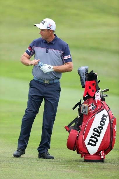 Padraig Harrington of Ireland plays in the pro am ahead of the Dubai Duty Free Irish Open at Mount Juliet Golf Club on June 30, 2021 in Thomastown,...