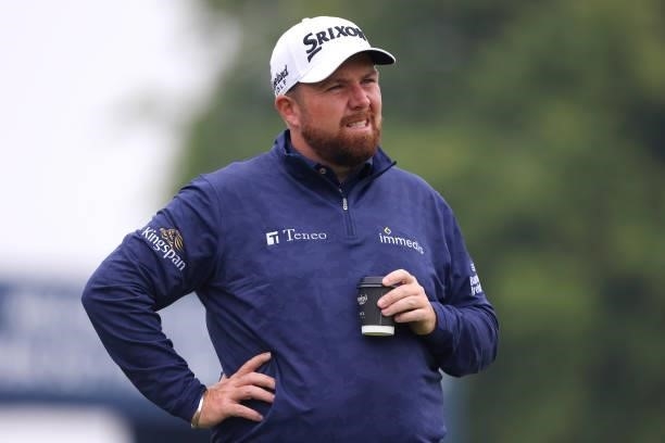 Shane Lowry of Ireland enjoys a coffee as he participates in the pro am during a practice day prior to The Dubai Duty Free Irish Open at Mount Juliet...