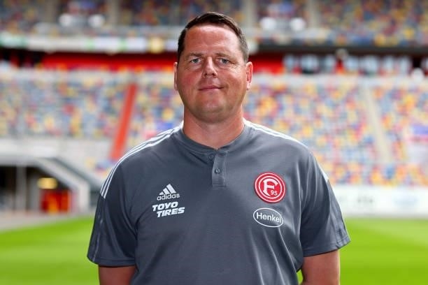 Axel Zehle, mental coach of Fortuna Düsseldorf poses during the team presentation at Merkur-Spiel Arena on June 30, 2021 in Duesseldorf, Germany.