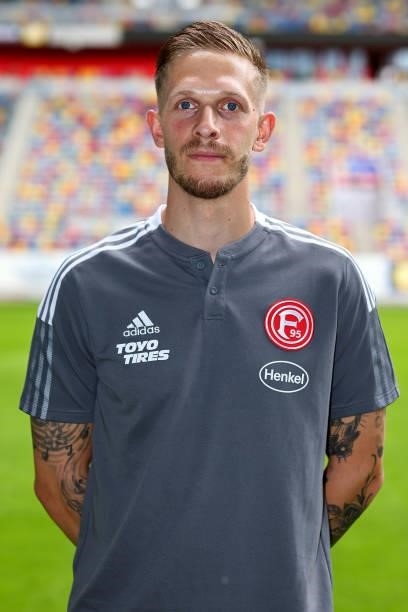 Nils Kriszio, kit manager of Fortuna Düsseldorf poses during the team presentation at Merkur-Spiel Arena on June 30, 2021 in Duesseldorf, Germany.